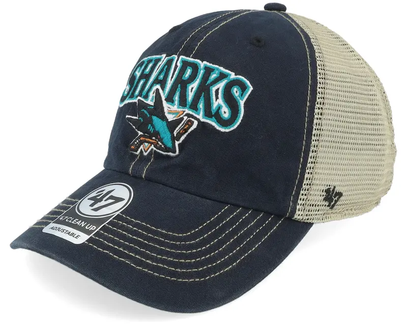 47 Brand San Jose Sharks Tuscaloosa Clean Up Dad Cap Vintage Black/Beige Trucker online
