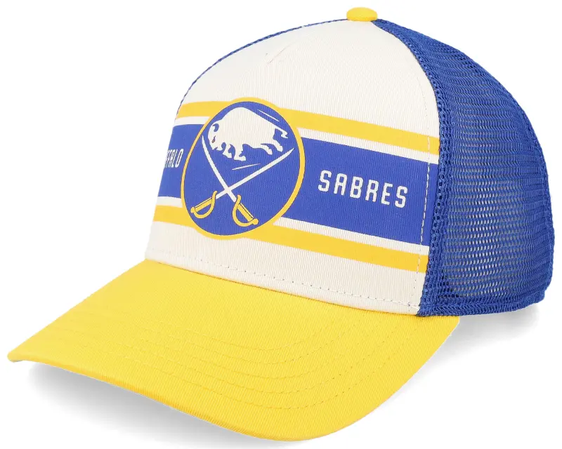 American Needle Buffalo Sabres Sinclair Royal/Ivory/Gold A-frame Trucker online