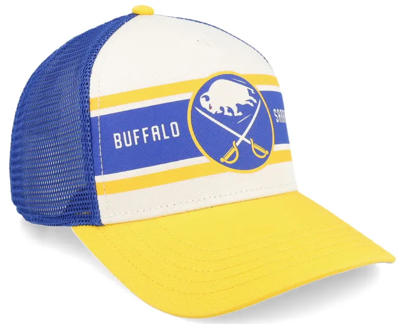 American Needle Buffalo Sabres Sinclair Royal/Ivory/Gold A-frame Trucker online