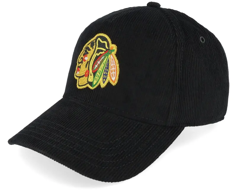 American Needle Chicago Blackhawks Corduroy Valin Black A-frame Adjustable online
