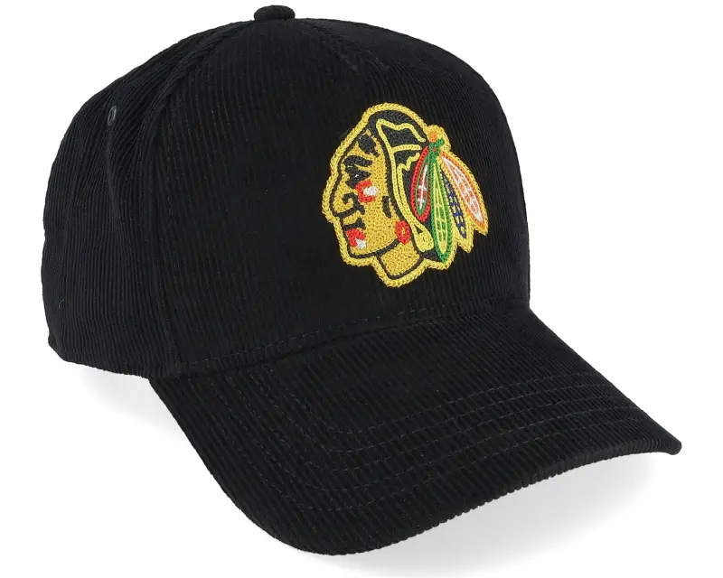 American Needle Chicago Blackhawks Corduroy Valin Black A-frame Adjustable online