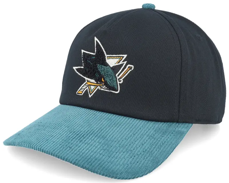 American Needle San Jose Sharks Burnett Black/Blue Corduroy A-Frame Adjustable online