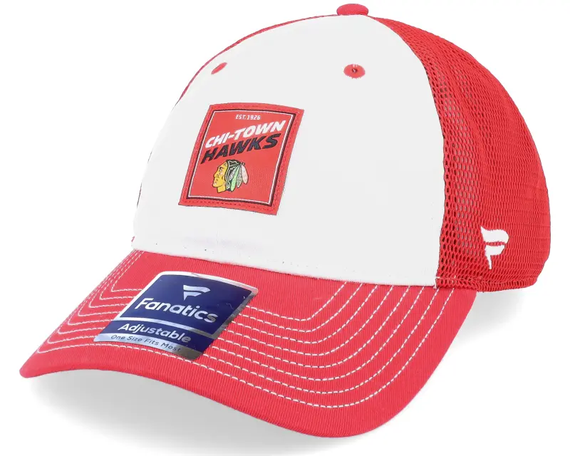 Fanatics Chicago Blackhawks Block Party Dad Cap Athletic Red/White Trucker online