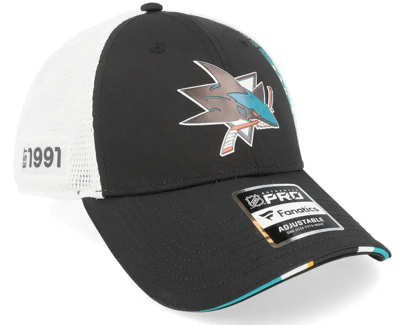 Fanatics San Jose Sharks Authentic Pro Draft Podium Black/White Trucker online