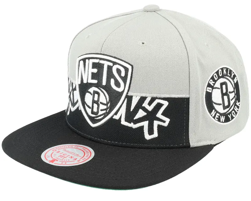 Mitchell & Ness Brooklyn Nets Half & Half Grey/Black Snapback online