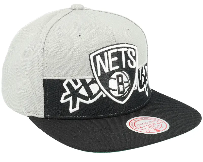 Mitchell & Ness Brooklyn Nets Half & Half Grey/Black Snapback online