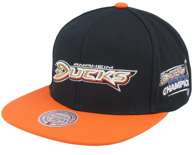 Mitchell & Ness Anaheim Ducks 2 Tone Side Patch Black/Orange Snapback online