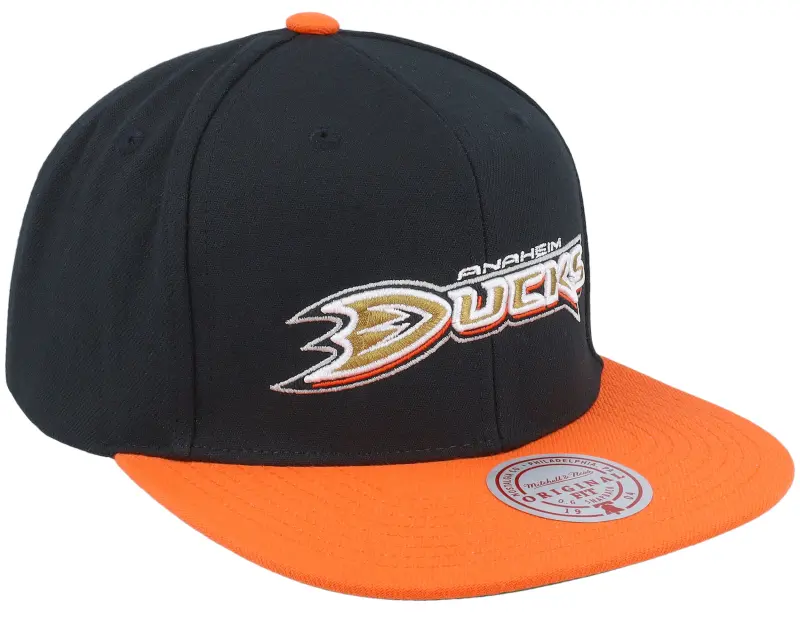 Mitchell & Ness Anaheim Ducks 2 Tone Side Patch Black/Orange Snapback online