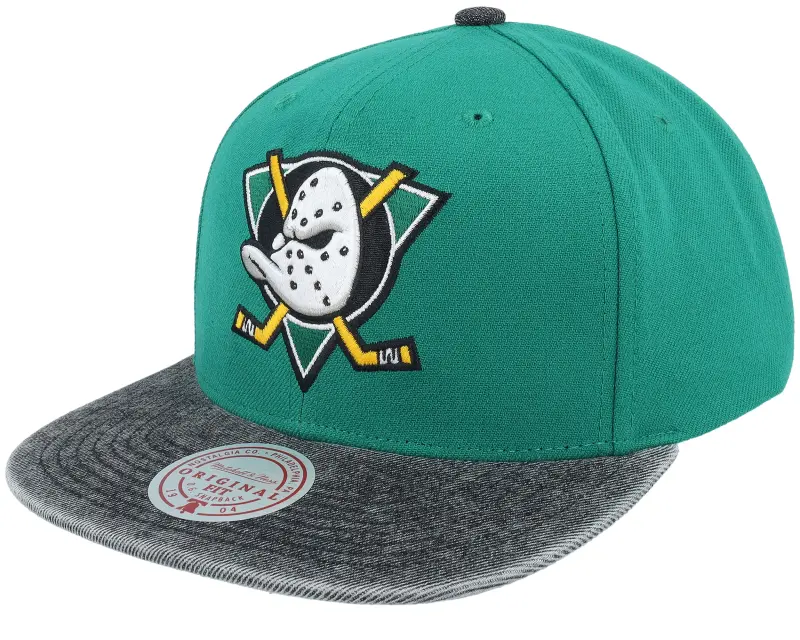 Mitchell & Ness Anaheim Ducks Denim Patchwork Vintage Teal/Black Snapback online