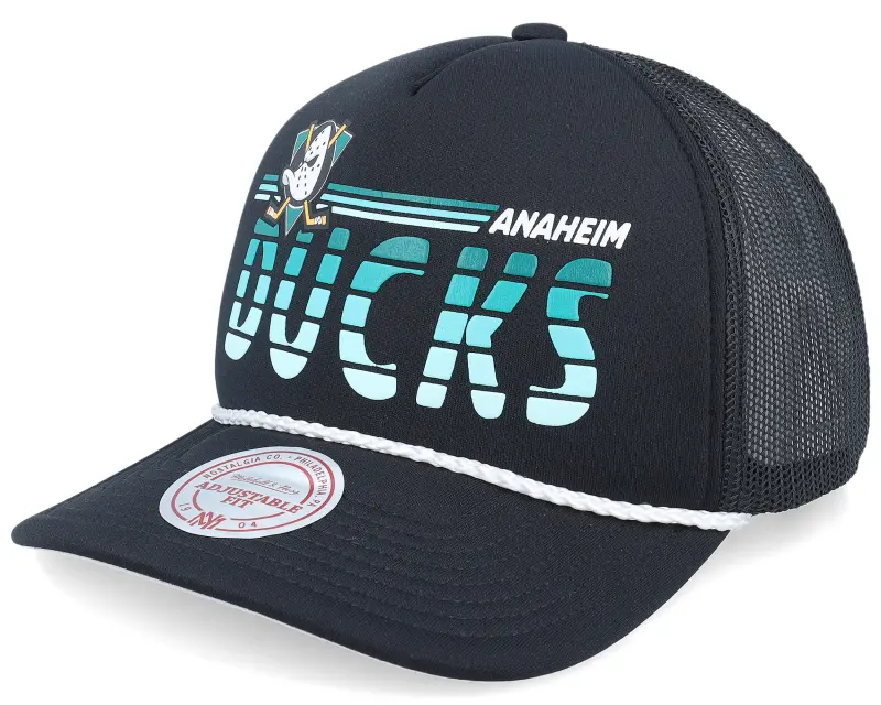 Mitchell & Ness Anaheim Ducks Graded Vintage Black A-frame Trucker online