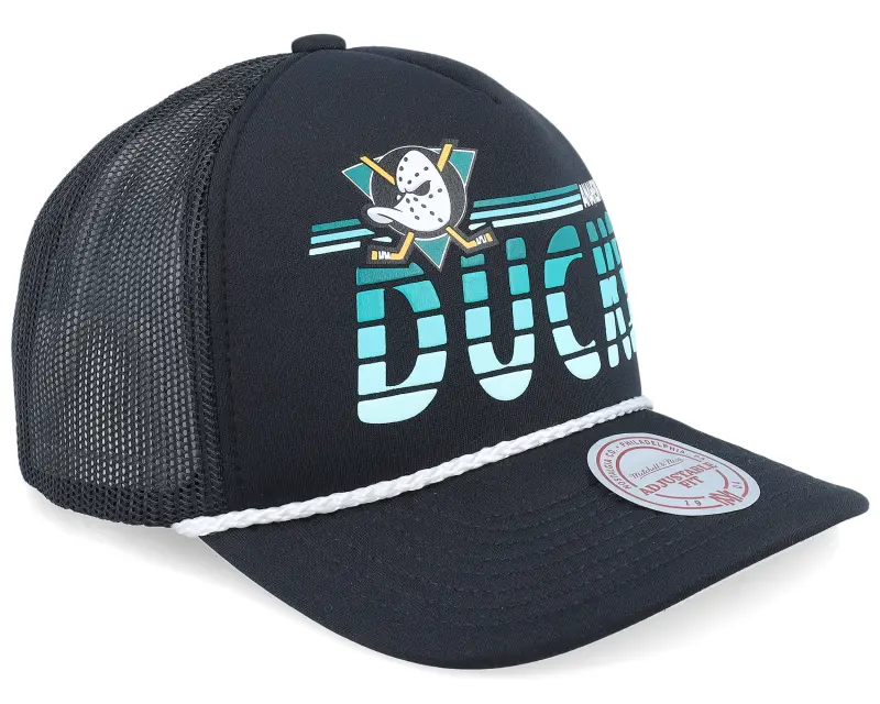 Mitchell & Ness Anaheim Ducks Graded Vintage Black A-frame Trucker online