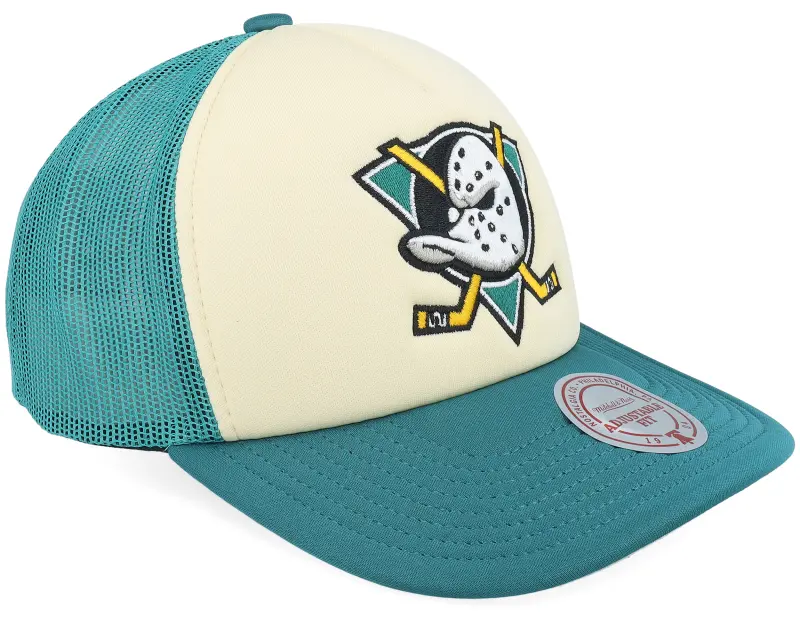 Mitchell & Ness Anaheim Ducks Vintage Block Vintage Cream/Teal Trucker online