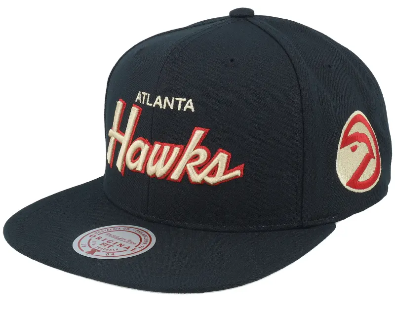 Mitchell & Ness Atlanta Hawks Cream Script Hwc Black Snapback online