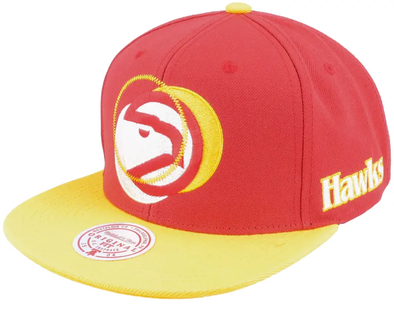 Mitchell & Ness Atlanta Hawks Logo Blur Red/Yellow Snapback online