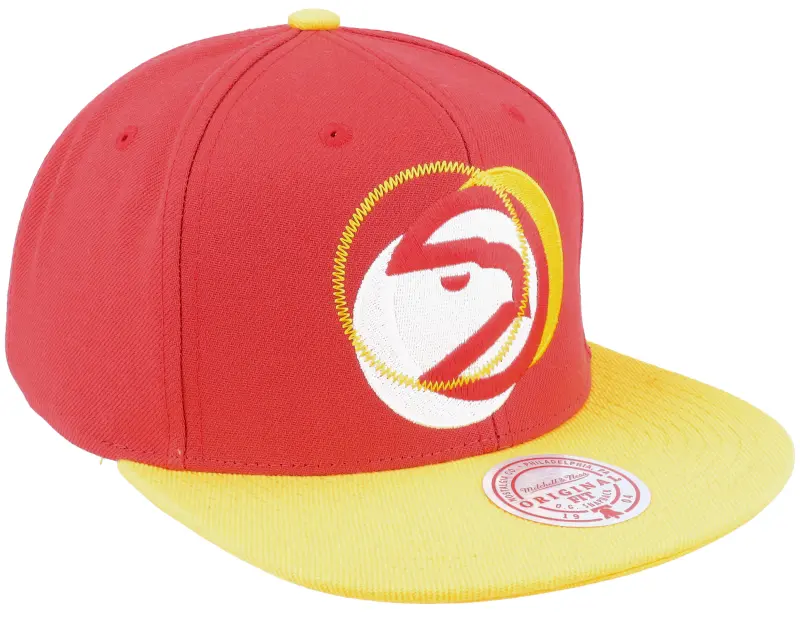 Mitchell & Ness Atlanta Hawks Logo Blur Red/Yellow Snapback online