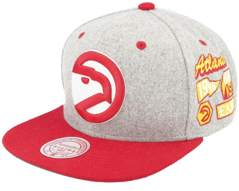 Mitchell & Ness Atlanta Hawks Melton Patch Grey/Red Snapback online