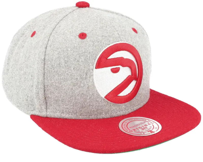 Mitchell & Ness Atlanta Hawks Melton Patch Grey/Red Snapback online