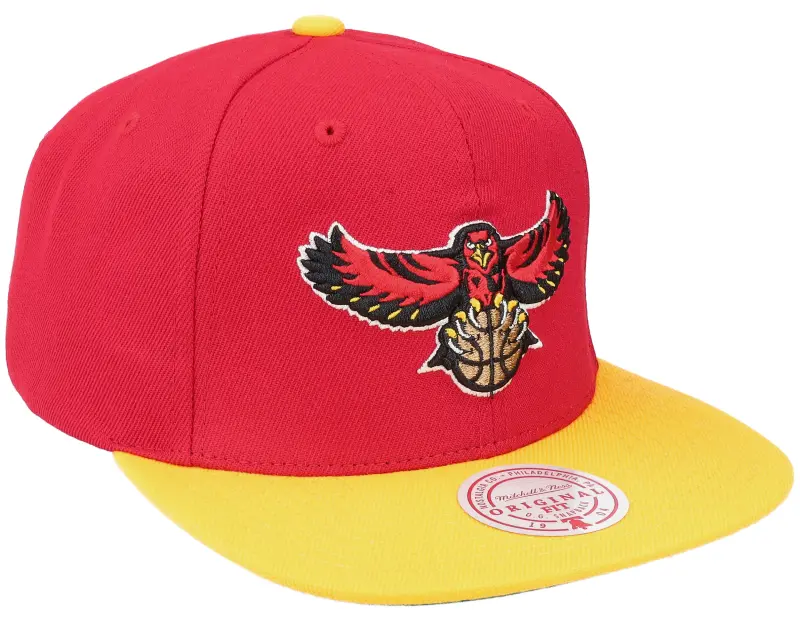 Mitchell & Ness Atlanta Hawks Team 2 Tone 2.0 Red/Yellow Snapback online