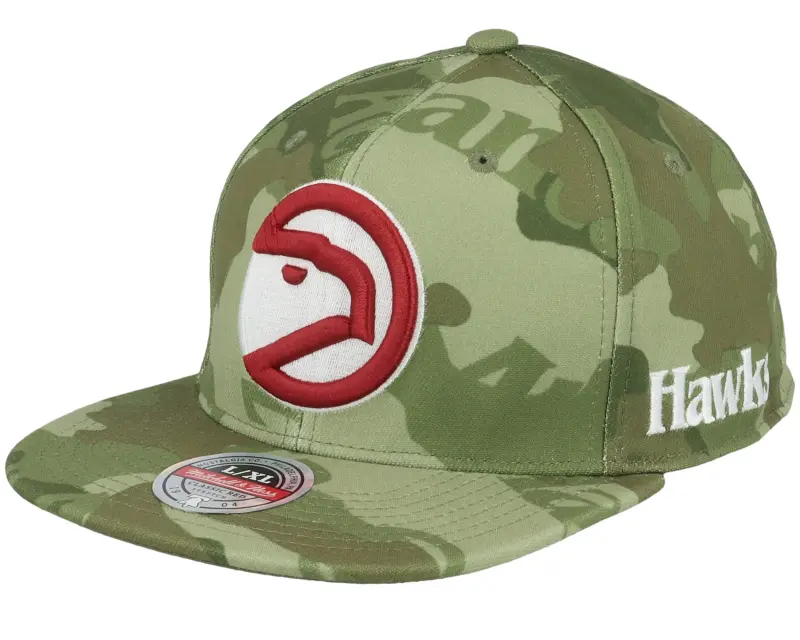 Mitchell & Ness Atlanta Hawks Tonal Green Camo Stretch Fitted online