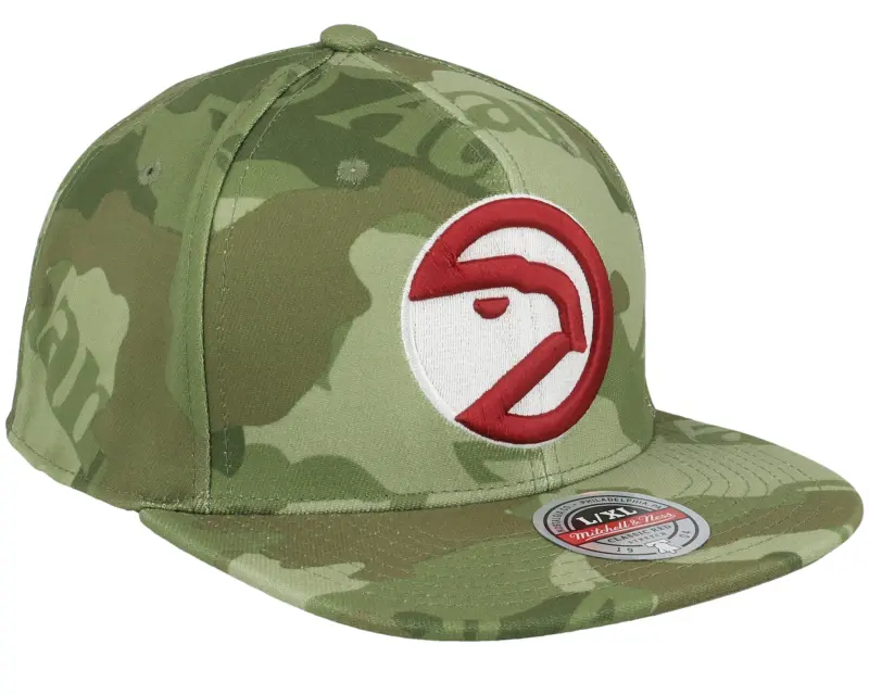 Mitchell & Ness Atlanta Hawks Tonal Green Camo Stretch Fitted online