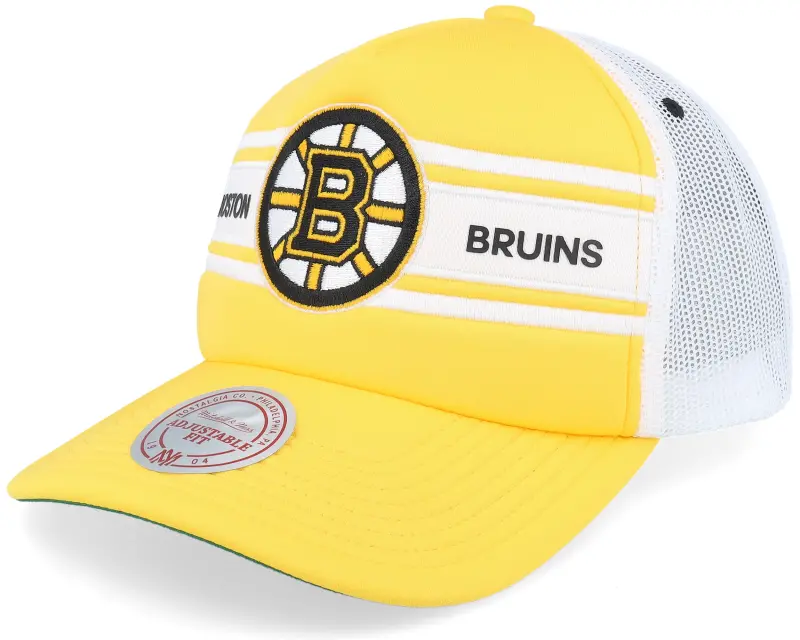 Mitchell & Ness Boston Bruins Sideline Yellow/White A-frame Trucker online