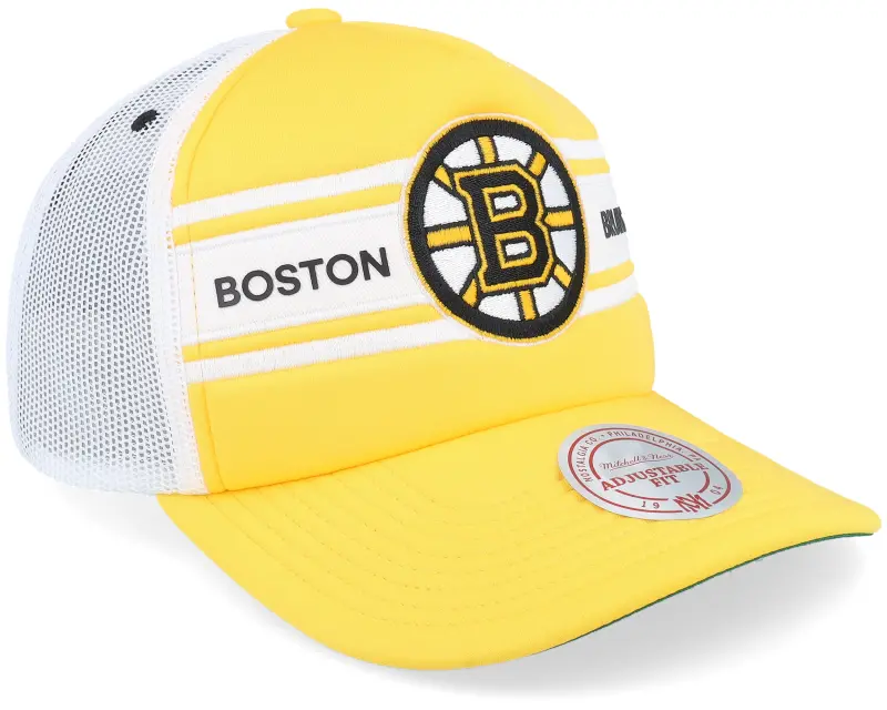 Mitchell & Ness Boston Bruins Sideline Yellow/White A-frame Trucker online