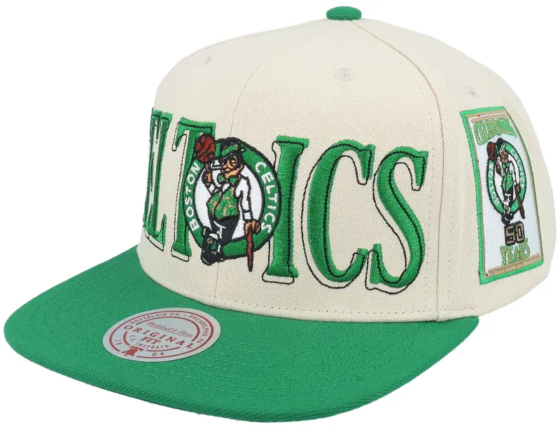 Mitchell & Ness Boston Celtics Across The Board Cream/Green Snapback online