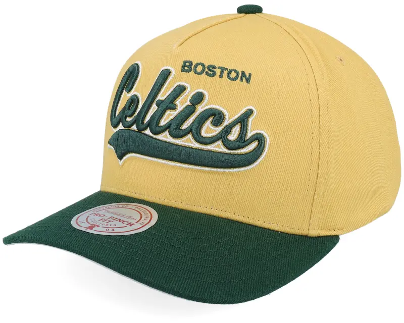 Mitchell & Ness Boston Celtics Harvest Gold Pro Crown Gold/Green A-Frame Adjustable online