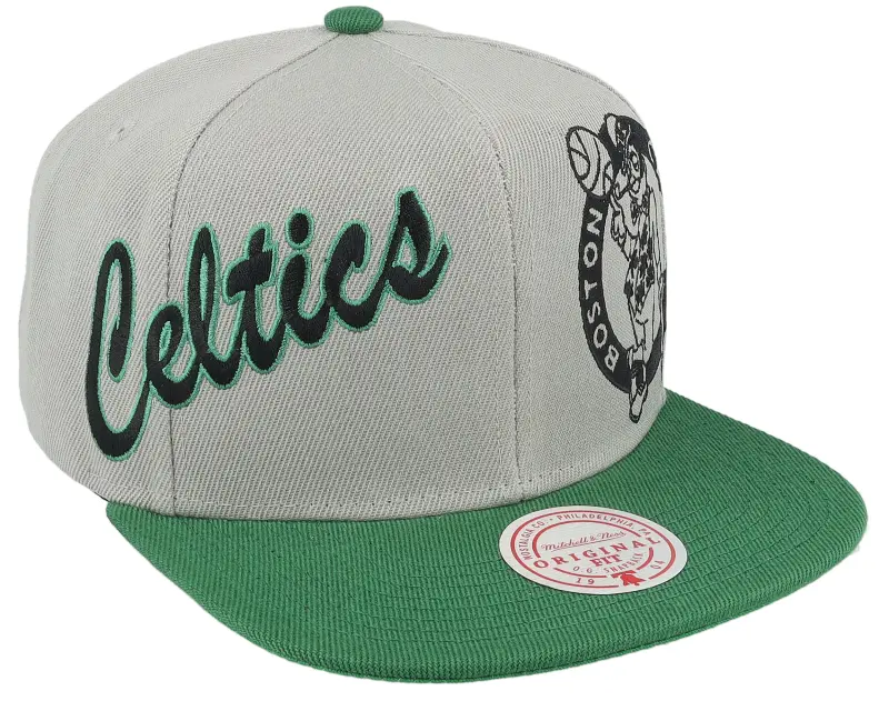 Mitchell & Ness Boston Celtics Knock Out Panel Grey/Green Snapback online