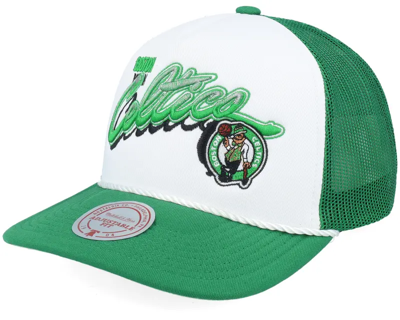 Mitchell & Ness Boston Celtics Shadow Drop White/Green A-Frame Trucker online