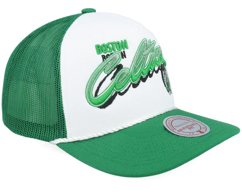 Mitchell & Ness Boston Celtics Shadow Drop White/Green A-Frame Trucker online