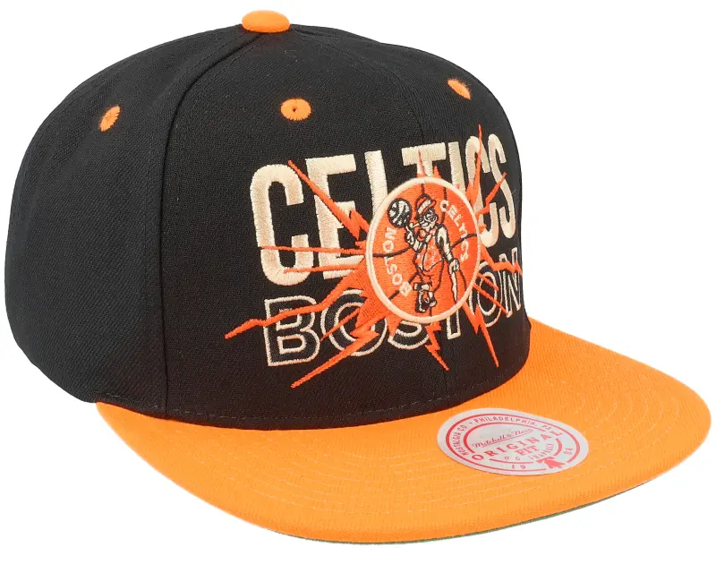 Mitchell & Ness Boston Celtics Shattered Black/Orange Snapback online