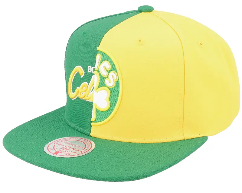 Mitchell & Ness Boston Celtics Split Crown Green/Yellow Snapback online