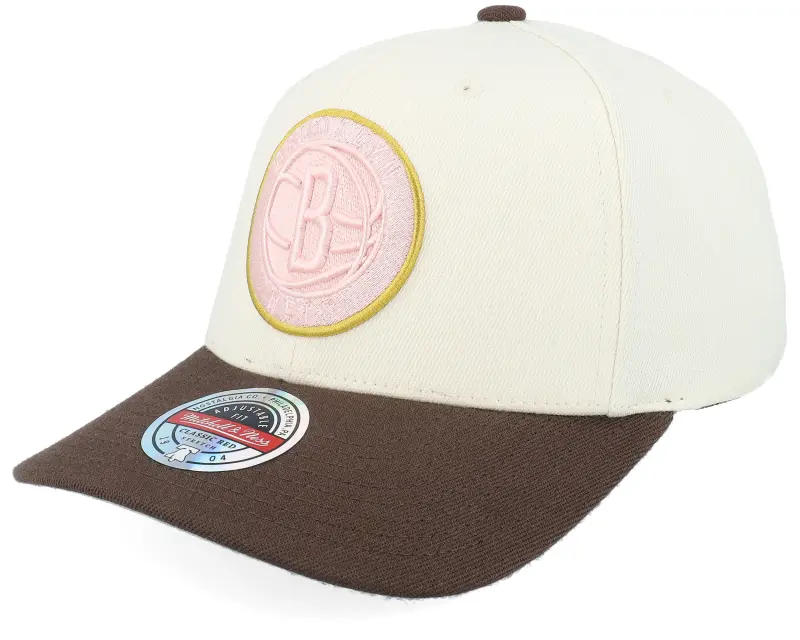 Mitchell & Ness Brooklyn Nets Blush Sand Cream/Brown A-Frame Adjustable online