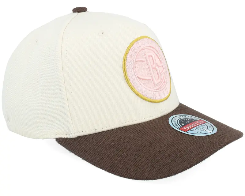 Mitchell & Ness Brooklyn Nets Blush Sand Cream/Brown A-Frame Adjustable online