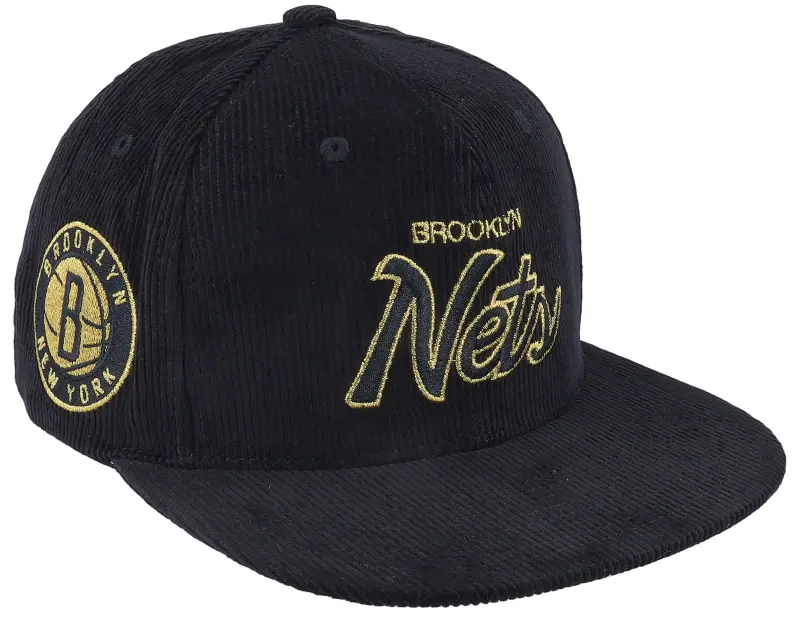 Mitchell & Ness Brooklyn Nets Cord Script Black Snapback online