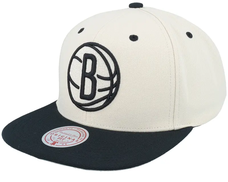 Mitchell & Ness Brooklyn Nets Evergreen Cream Black Cap Off White/Black Snapback online