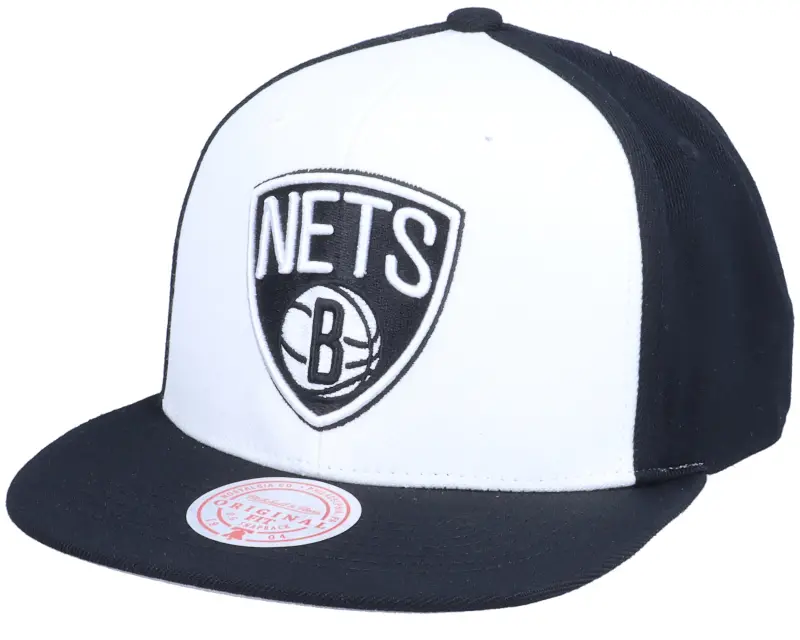 Mitchell & Ness Brooklyn Nets Front Post White/Black Snapback online