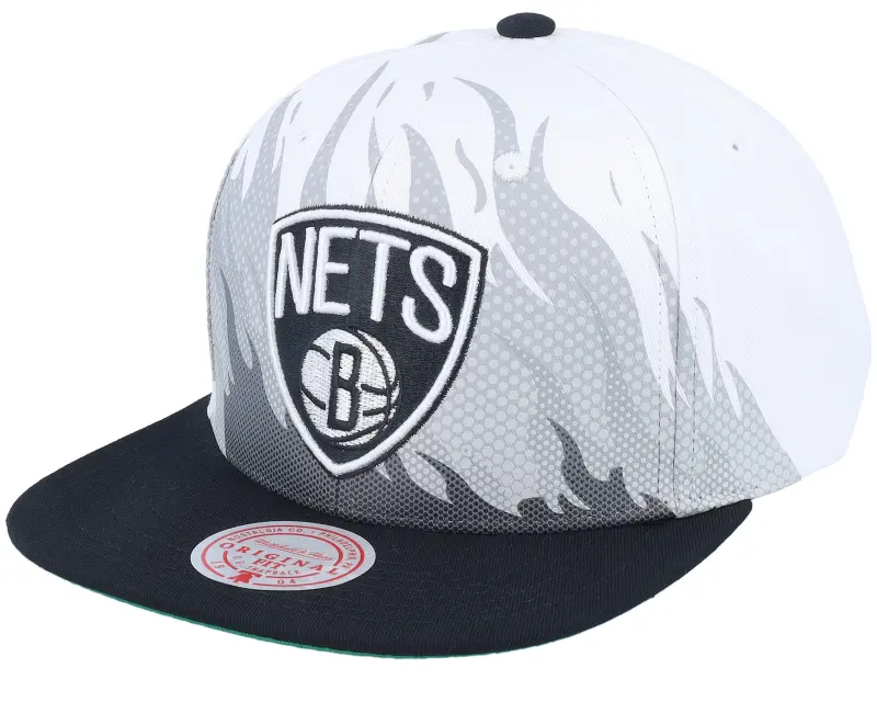 Mitchell & Ness Brooklyn Nets Hot Fire White Snapback online