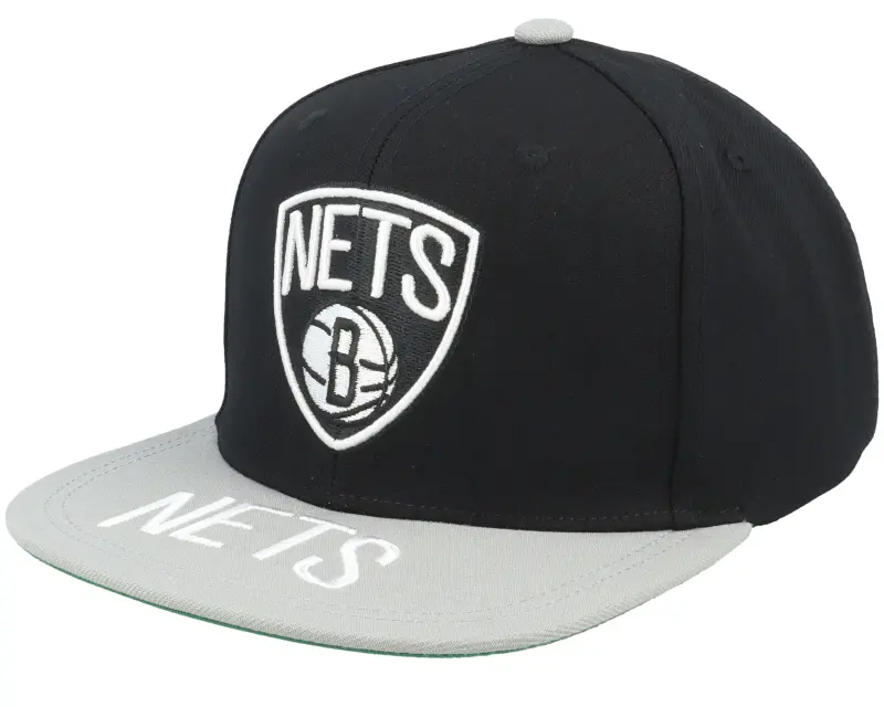 Mitchell & Ness Brooklyn Nets Logo Bill Black/Grey Snapback online