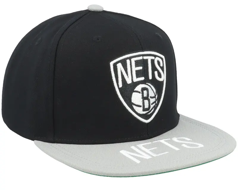 Mitchell & Ness Brooklyn Nets Logo Bill Black/Grey Snapback online