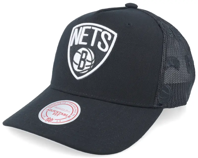 Mitchell & Ness Brooklyn Nets Monogram Black A-frame Trucker online