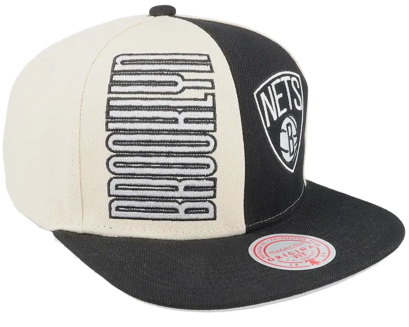 Mitchell & Ness Brooklyn Nets Pop Panel Off White/Black Snapback online