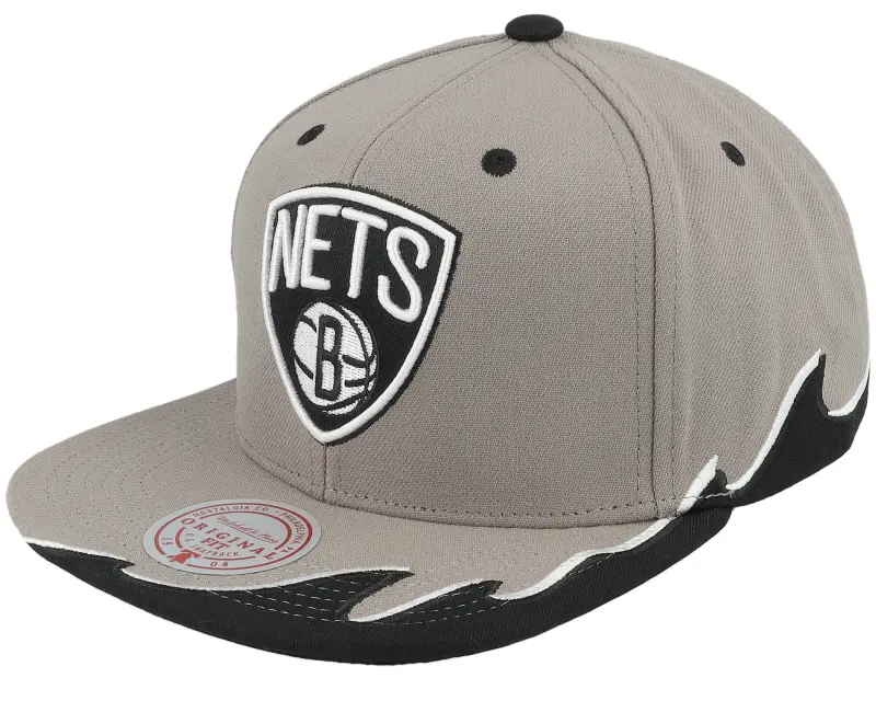 Mitchell & Ness Brooklyn Nets Rising Tide Grey Snapback online