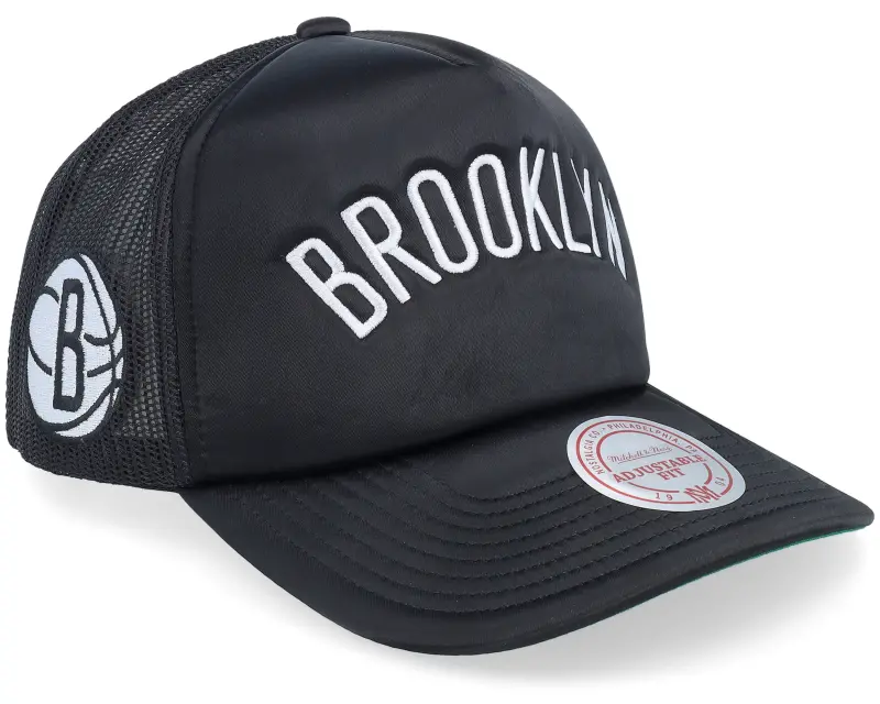 Mitchell & Ness Brooklyn Nets Satin Black Trucker online