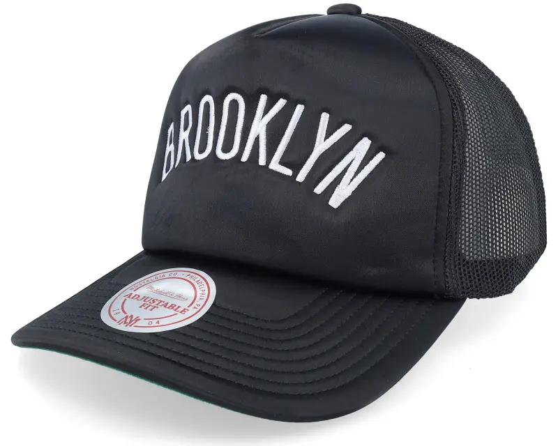 Mitchell & Ness Brooklyn Nets Satin Black Trucker online
