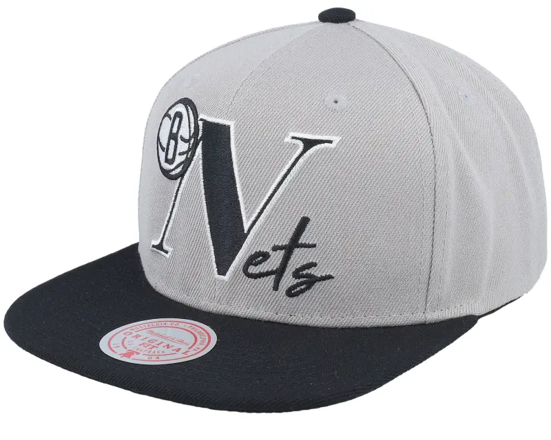 Mitchell & Ness Brooklyn Nets Top Letter Grey Snapback online