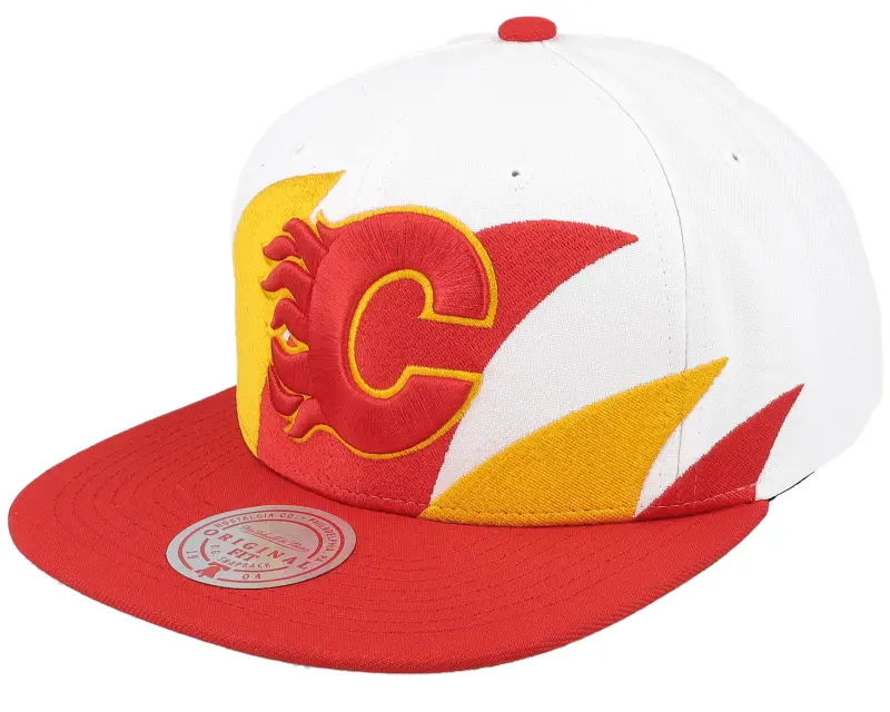 Mitchell & Ness Calgary Flames Vintage Sharktooth White/Red Snapback online