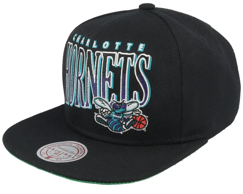 Mitchell & Ness Charlotte Hornets Line Work Black Snapback online