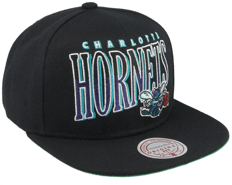 Mitchell & Ness Charlotte Hornets Line Work Black Snapback online